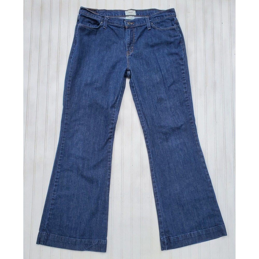 Levis 544 Ultimate Lift Flare Jeans Womens 14 Medium Dark Wash Denim Stretch